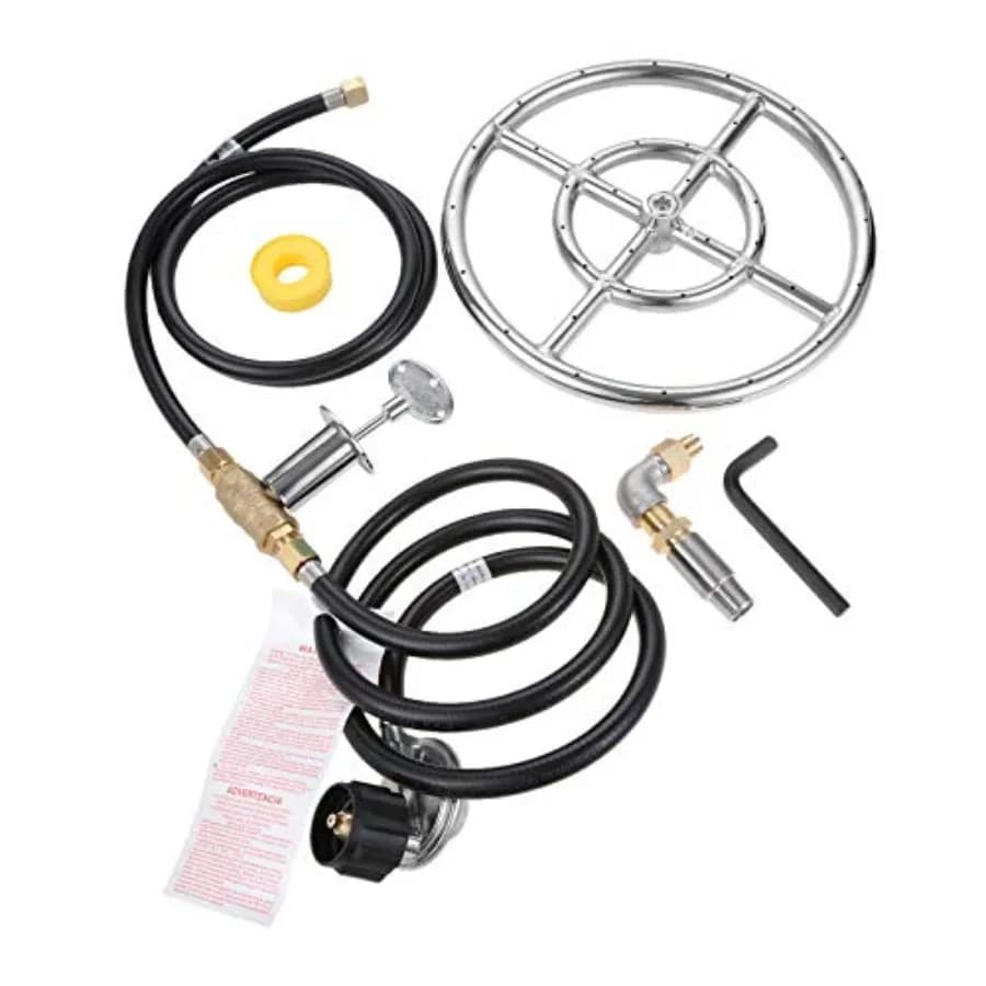 Kit di montaggio valvola bruciatore per anello di fiamma da 12 pollici in acciaio inossidabile, kit di installazione per braciere a gas propano, ricambi per Pro