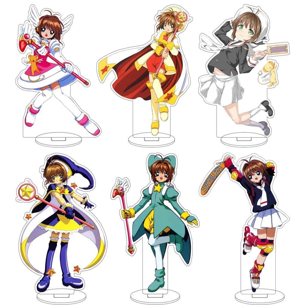 Statuetta in Acrilico da 16CM di Sakura Kinomoto, Tomoyo Daidouji e Li Syaoran, Personaggi di Cardcaptor Sakura, Regalo di Natale e Ornamento
