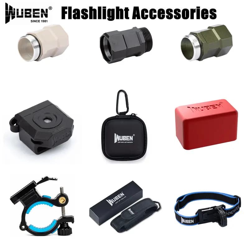 WUBEN Flashlight Accessories for P1 Headband E7 Sensor Handle Tube T4 TacRing X2Pro Tactical Coda Switch Red