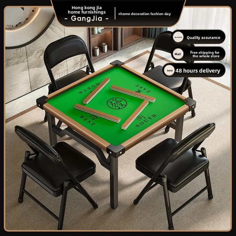 Small apartment household square square table Folding dining table Chess and card room Cards entertainment table Mahjong table