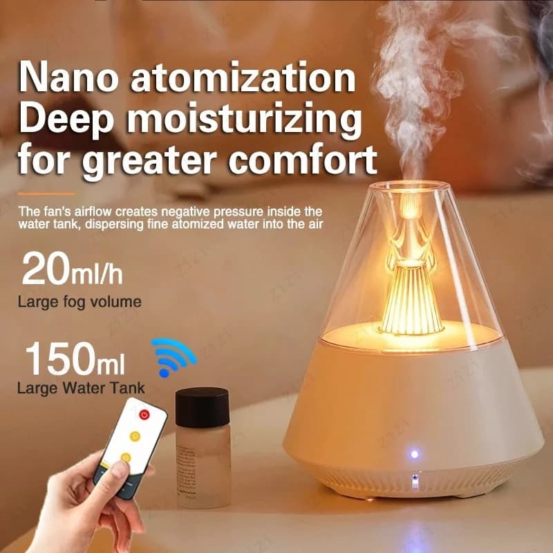 Aromatherapy machine with essential USB oils for office and home with night light and aromatherapy machine with remote controlled humidification
