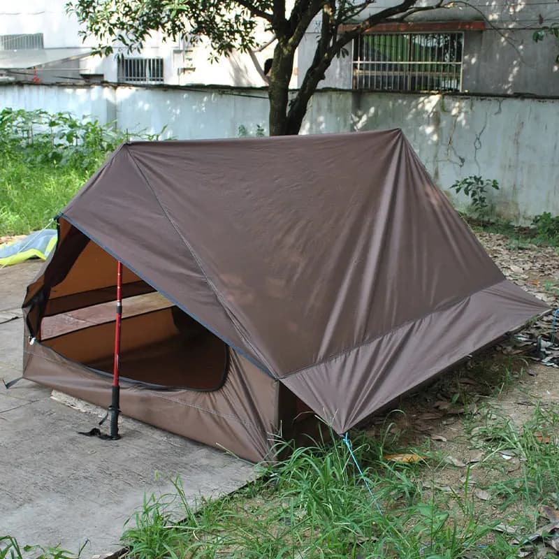 Trekking tent for outdoors ultralight and waterproof, trek tent without POLE, hiking, 3 people, light curtains
