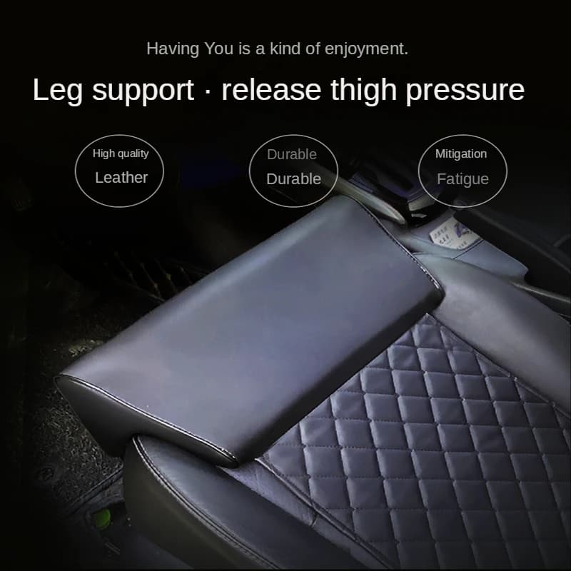 Cuscino per gamba estensore per seggiolino auto per supporto per gamba universale in pelle per conducente Fodera per cuscino Memory Foam Tappetino imbottito per estensore per sedile automatico