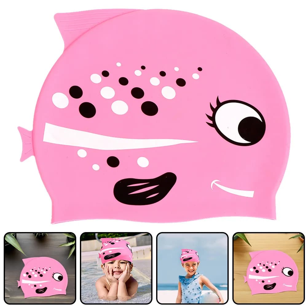 2 Pezzi Cuffie da Nuoto in Silicone Impermeabili per Bambini, Design a Cartone Animato a Forma di Pesce, Comode Cuffie da Nuoto per Piscina e Spiaggia
