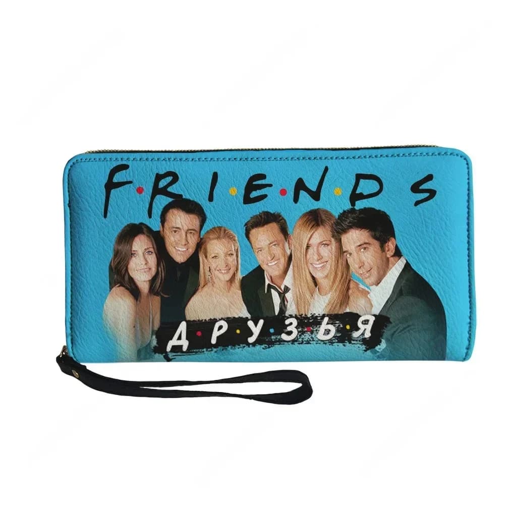 Friends TV Custom Wallet Purse Mens Womens Teenagers Zipper Long Wallets Double Print Portable Wallet Gift Bag