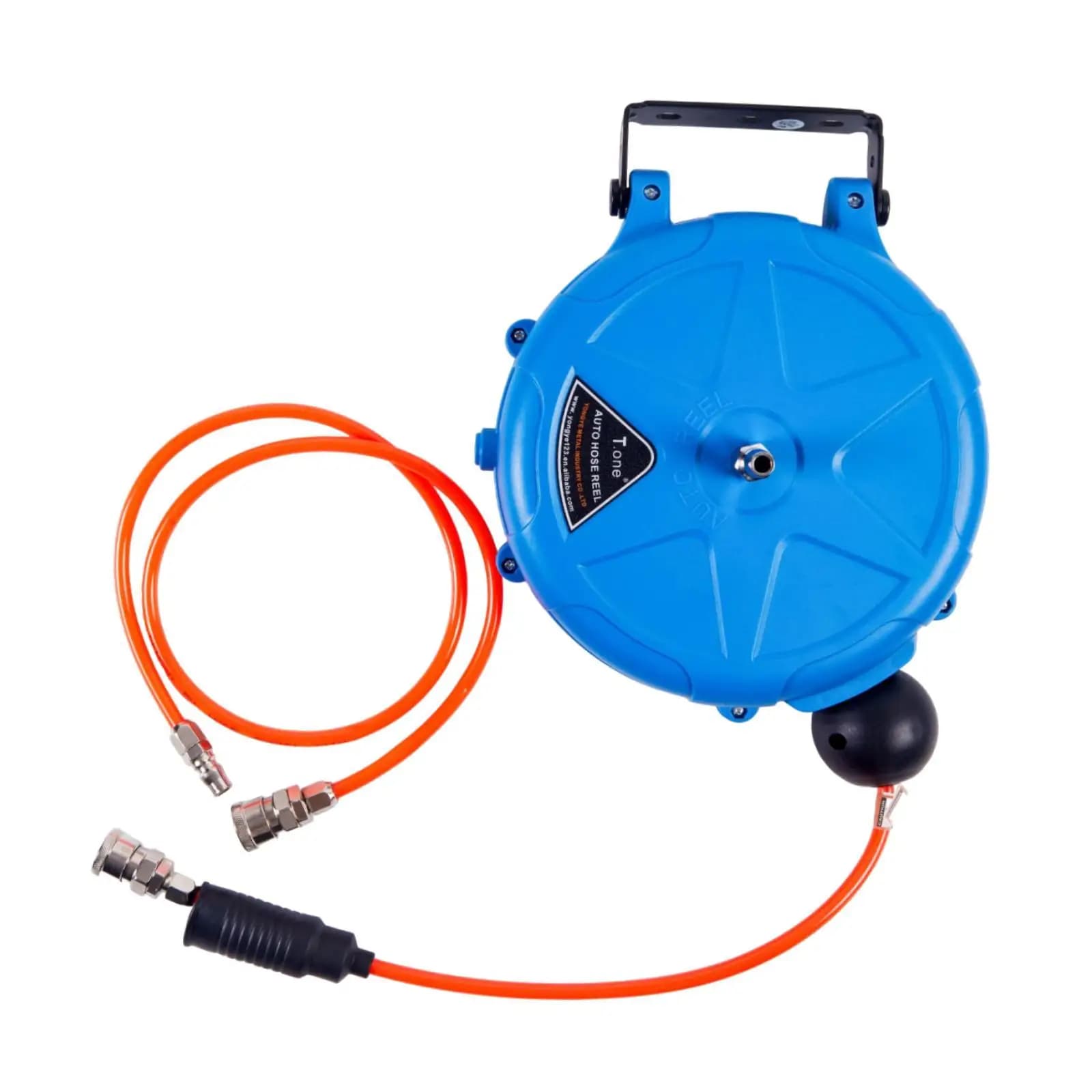 Enclosed Retractable Air Hose Reel 10 M PU Tube Automatic Rewind Wall Mount Pneumatic Tool Reel for Garage