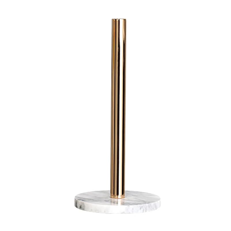 AB46-Gold Portarotolo da Cucina Verticale con Base in Marmo, Moderno Porta Rotolo di Carta Igienica da Appoggio per Cucina e Bagno