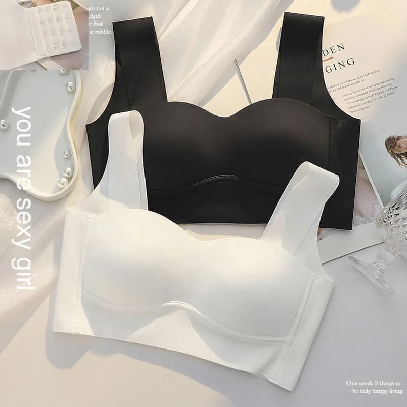 3 pezzi reggiseno comfort da donna estate gilet di seta del ghiaccio stile intimo ragazza senza fili riuniti reggiseno intero push up lingerie bralette