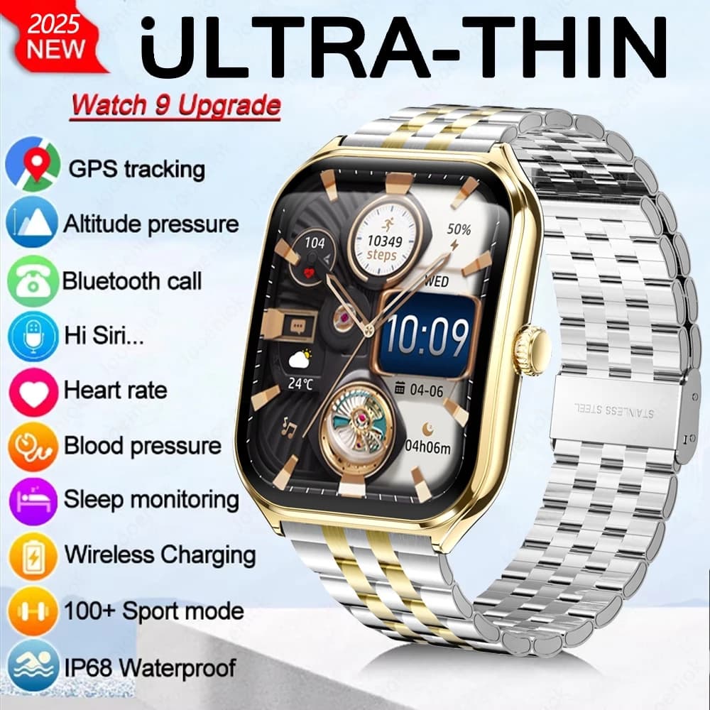 Sport all'aria aperta Smart Watch da uomo 1.96 "Schermo AMOLED Mostra sempre l'ora Al Voice Health Monitor Impermeabile Chiamata Bluetooth SmartWatch