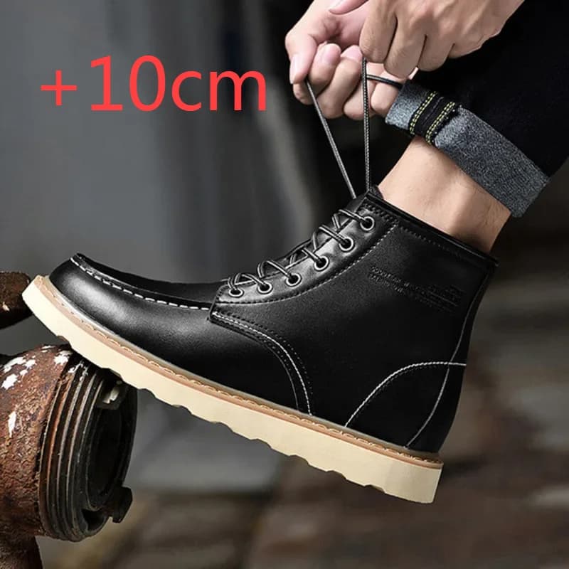 Stivali da uomo 2025 con tacco nascosto, scarpe rialzanti in morbida pelle, con soletta interna per aumentare l'altezza di 10CM, 8CM, 6CM