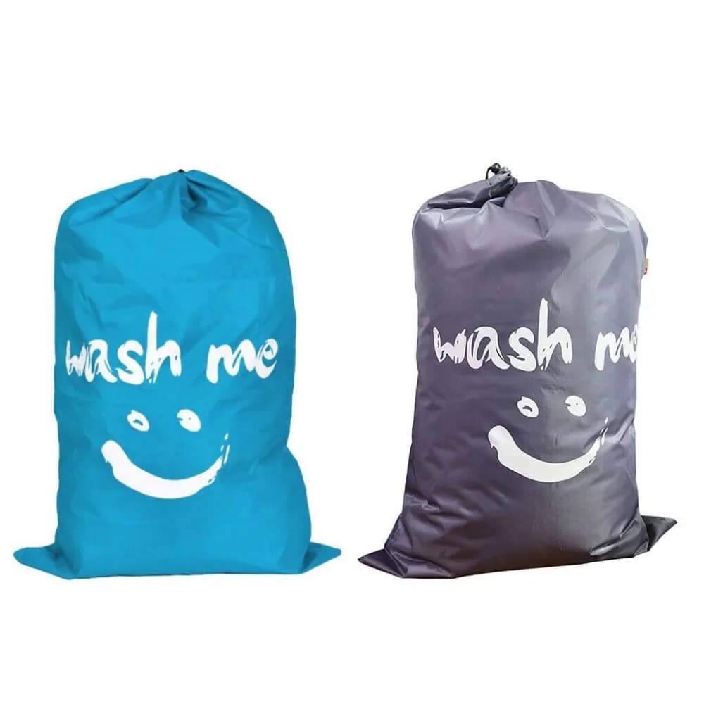 1PC Smile Shape Nylon Laundry Bag Wash Me Travel Storage Pouch Machine Washable Dirty Clothes Organizer Wash Drawstring Bag