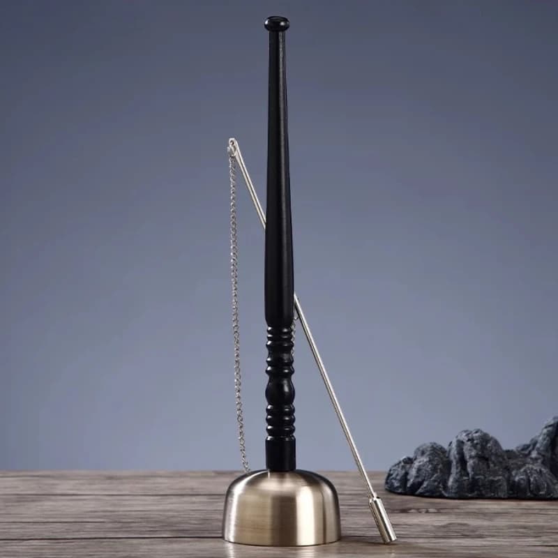 Tibetan Yin Qing Copper Buddhist Meditation Bell Handheld Straight Handle Bells Portable Temple Handmade Yin Qing Percussion