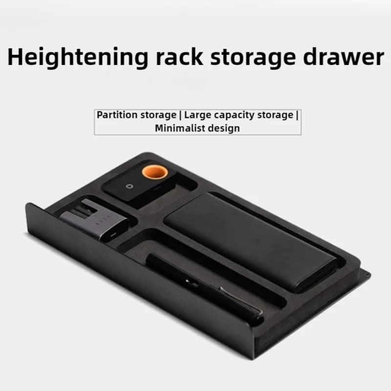 Supporto per Monitor con Cassetto Portaoggetti, Salvaspazio, Organizzatore Portatile per Scrivania, Design Moderno