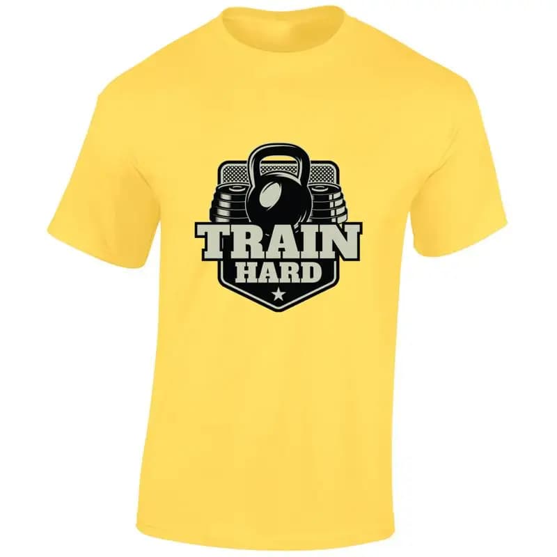 TRAIN HARD KETTLEBELL T SHIRT BY MAN COOL PALESTRA TRAINING TOP RUNNING FITNESS NEW