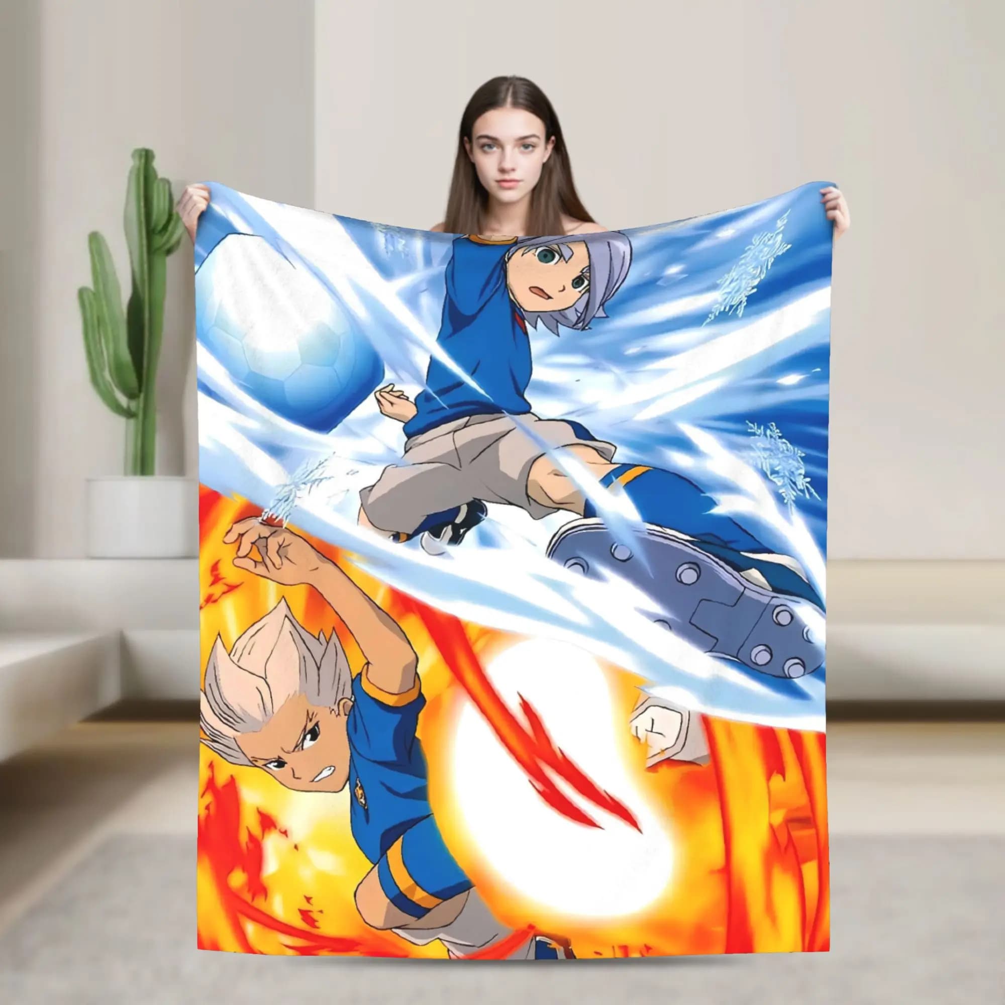 Inazuma Eleven Axel Blaz gouenji Flannel Blanket Warm Bedding Throws for Couch Bed Camping Graphic Bedspread Sofa Bed Cover