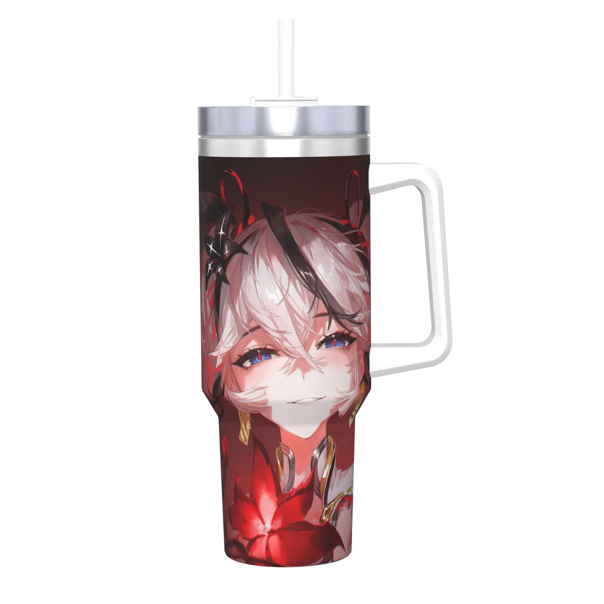 Tumbler Isolato Sottovuoto Wuthering Waves WuWa Camellya da 40oz, Tazza con Manico per Auto, Bottiglia d'Acqua Portatile a Doppia Parete, Tema Anime e Videogiochi