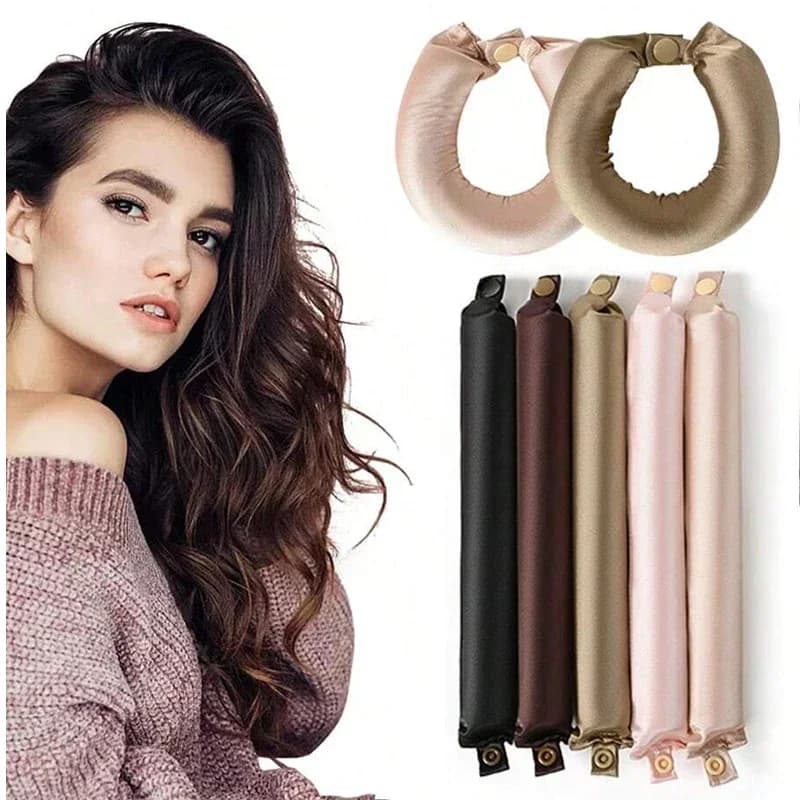 Arricciacapelli Senza Calore in Raso, Fascia per Ricci Senza Calore, Bigodini in Seta per Ricci Morbidi, Strumento per lo Styling da Notte