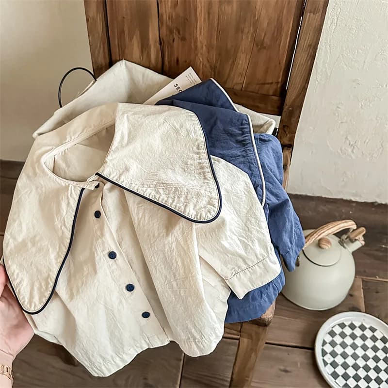 2026 Spring Korean Style Baby Girls Cute Blouses Letters Printed Long Sleeve Loose Tops Children Casual Shirts