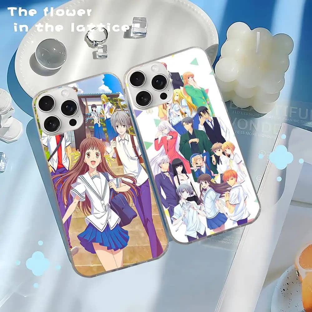 Anime Fruits Basket For iPhone 17 16 15 14 Plus 13 12 11 Pro Max Phone Cover Back Satin Colorful Surface