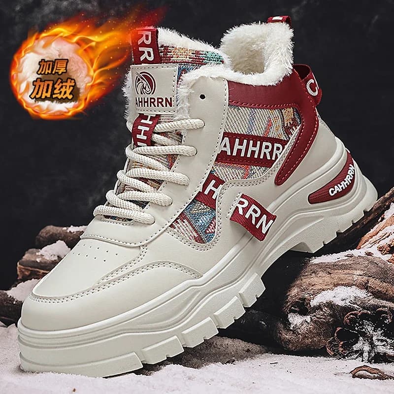 Nuove scarpe sportive casual da uomo alte invernali calde in peluche coppia stivali da neve stivali da trekking antiscivolo da esterno stivaletti da lavoro da uomo