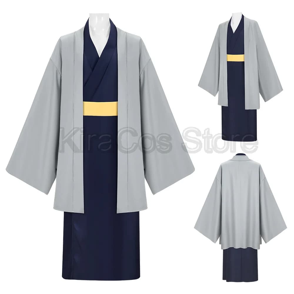 Anime Gintama Kotaro Katsura Cosplay Costume Gintama Cosplay Blue Kimono Belt Katsura Samurai Suit Halloween Carnival Cos Adult