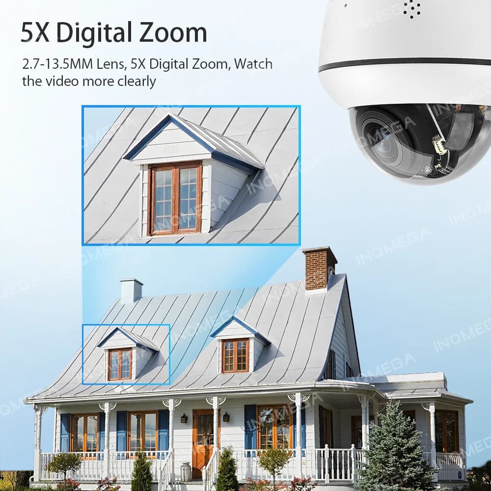 2.5 pollici 5X Zoom Camhi PRO APP custodia in metallo telecamera dome IP PTZ esterna impermeabile AI rilevamento umanoide sicurezza domestica baby monitor