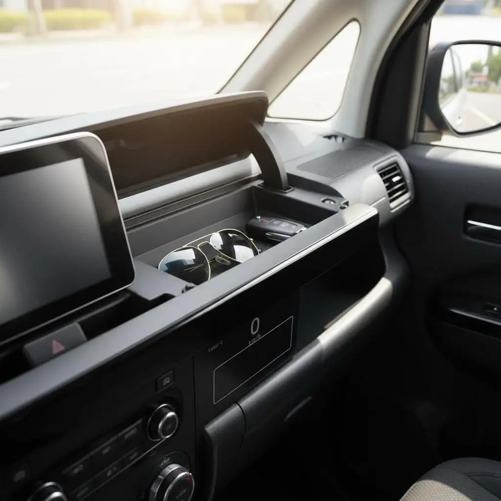 Vassoio portaoggetti in silicone per cruscotto per Mitsubishi Delica Mini 2025, organizer per console centrale, accessori interni antiscivolo