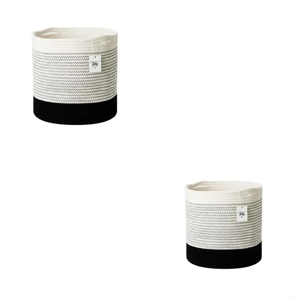 L43A Hand Woven Straw Planter Basket Indoor Outdoor Storage Flower Pot Plant Container Home Living Room Decoration