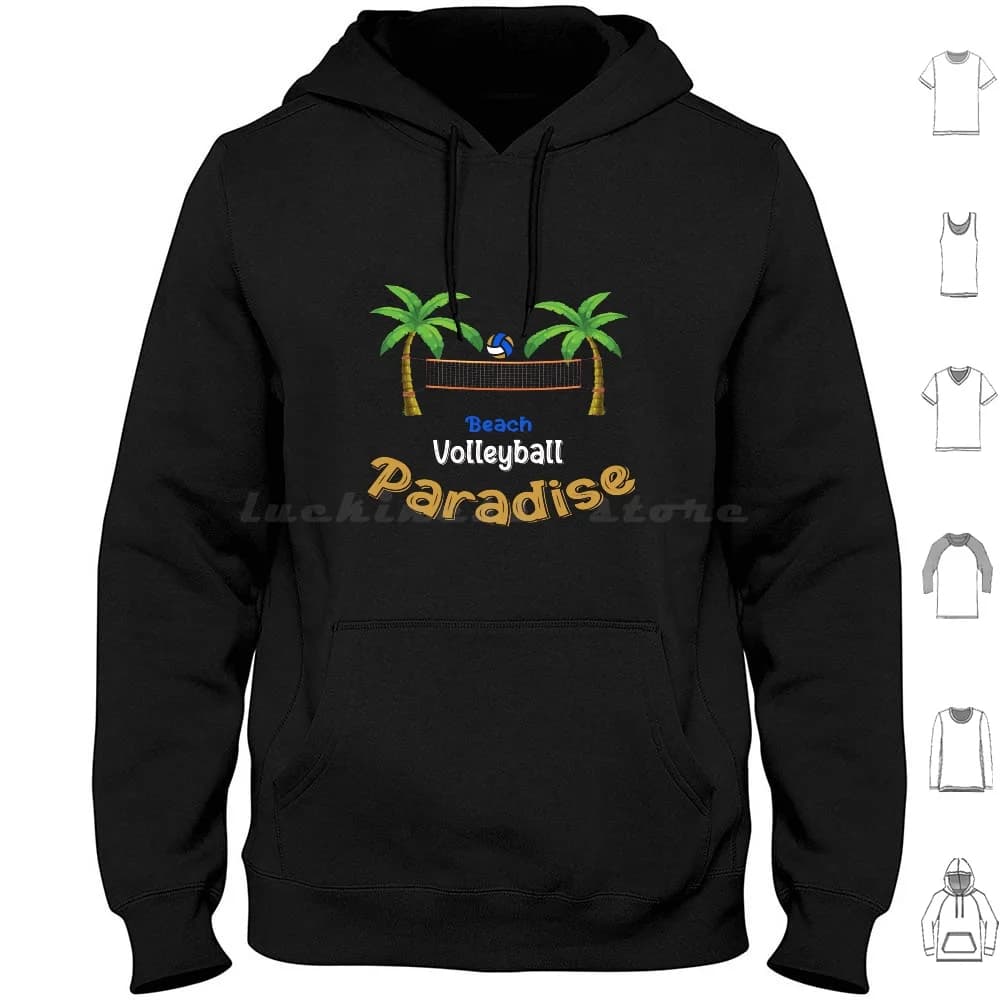 Divertente Paradiso Pallavolo Citazione Pallavolo Spiaggia Cool Paradise Pallavolo Felpa con cappuccio in cotone a maniche lunghe Paradise