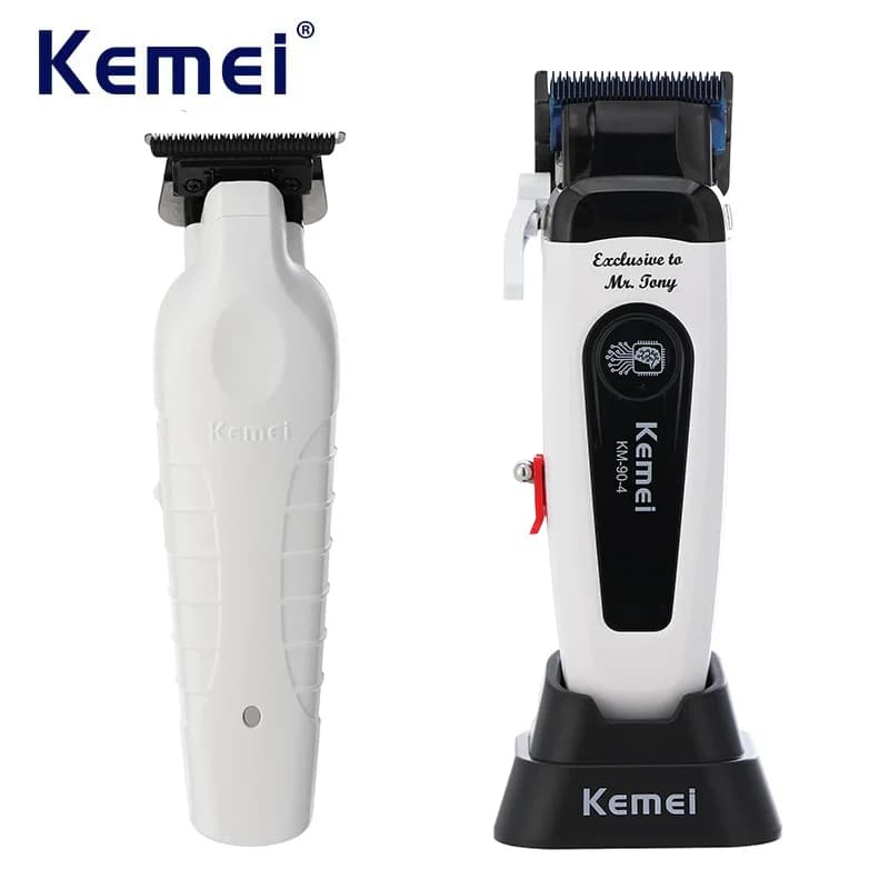 Kemei 2299+90-4 white hair clipper combo Barber Professional Electric Cordless Trimmers Rechargeable Men's Hair Cutting Machine