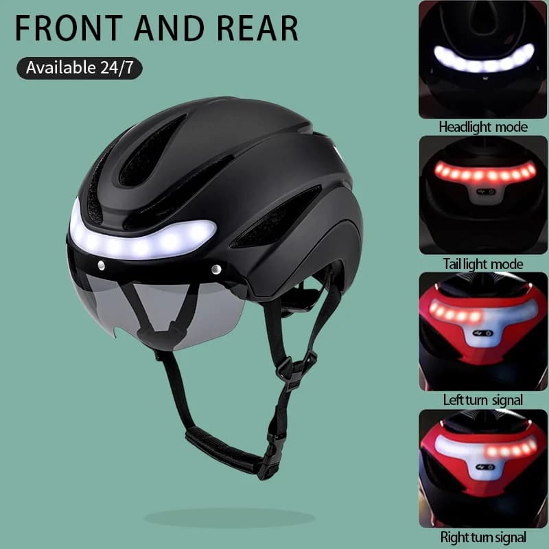 Cycling helmets for electric scooter helmet urban for man woman Safety bike helmet with direction indicators for night driving with lights Cycling