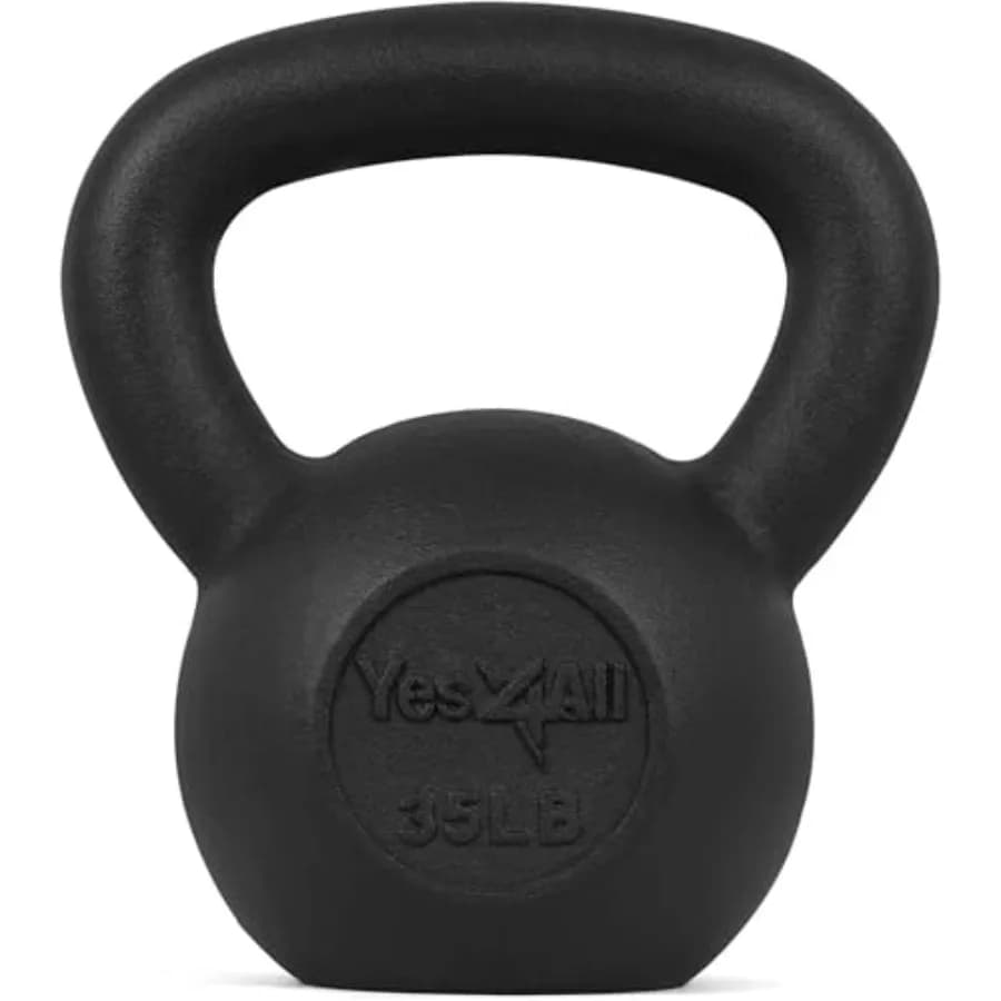 Kettlebell in 5-80 Cast Iron Body Workbook, Set of 2 Kettlebell Black Singles for Strength Exercises and Push-Up