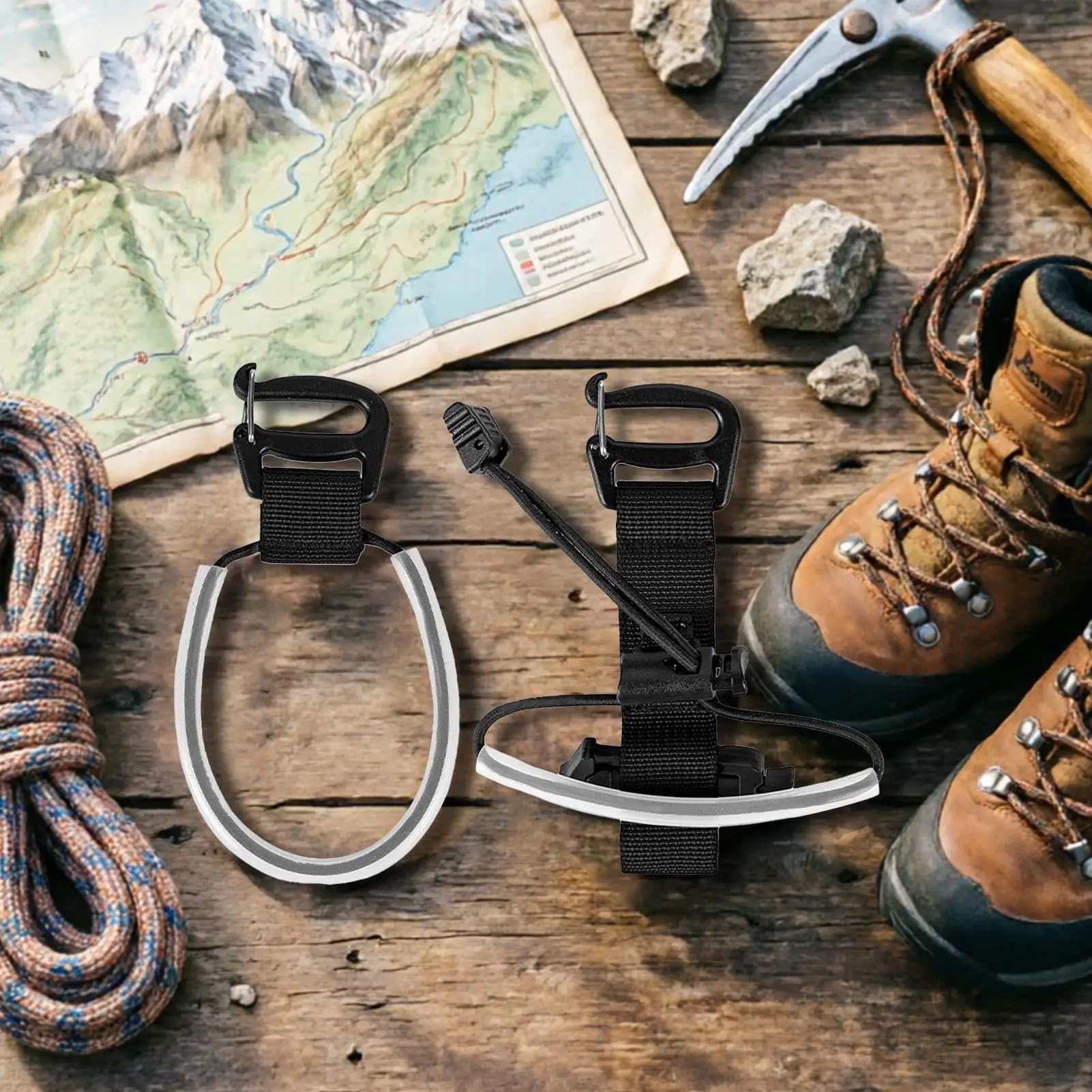 Backpack Walking Stick Holder Portable Hands Free Elastic Rope Trekking Pole Fixing Strap For Travel Trail Camping Outdoor