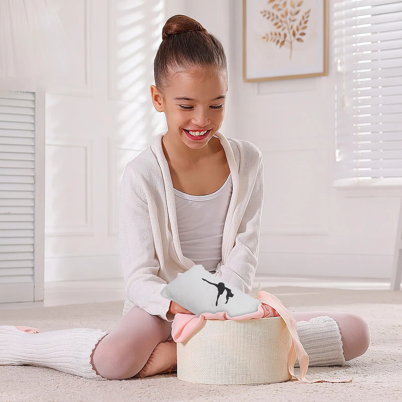 Borsa per scarpe da balletto da 3 pezzi, portatile, leggera, resistente all'usura, con coulisse, per scarpe da ballo, lavabile