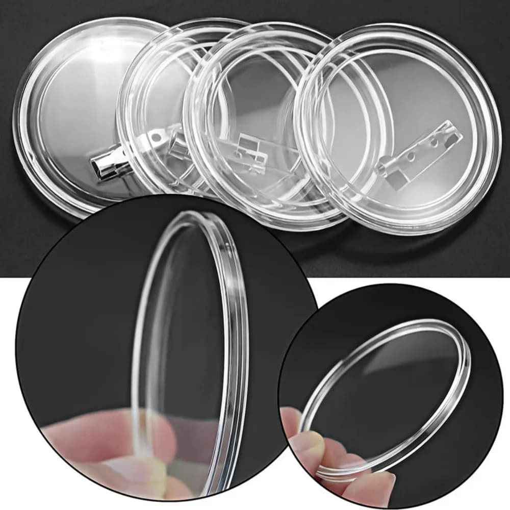 20pcs Acrylic DIY Button Badges DIY Painting Art Jewelry Clear Button Pin High Transparency Handmade Round Button Brooch