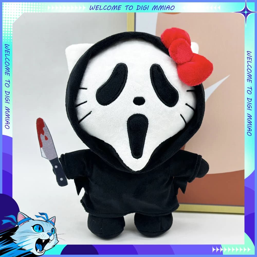 2026 24cm KT Ghost Face Figure Halloween Squish Doll Halloween Decoration Cool Ghost Cat Horror Movie Periphery Christmas Gifts