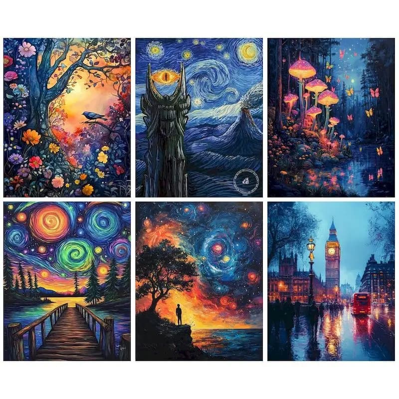 CHENISTORY Painting By Numbers Acrylic On Canvas Paints On Canvas Landscape Painting Numbers Drawing By Numbers Wall Art