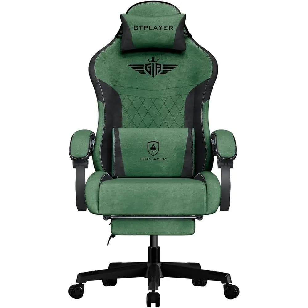 Sedia da gaming, sedie per videogiochi con poggiapiedi e supporto lombare, sedia da computer per adulti con schienale esteso, reclinabile ergonomico