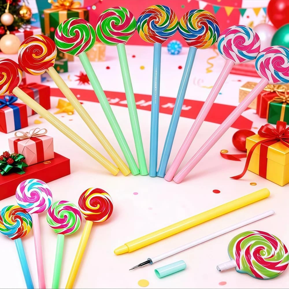 Penne lecca-lecca color arcobaleno, Carnevale di compleanno, Baby Shower, Bomboniere per Pasqua, Riempimento per confezione regalo premio scolastico, Carino, 6-18 pezzi