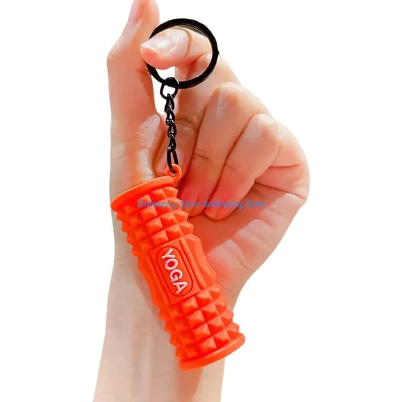 573B Unique PVC Foam Roller Keyring Portable Foam Roller Rings Designed For Active Lifestyles And Trendy Looks