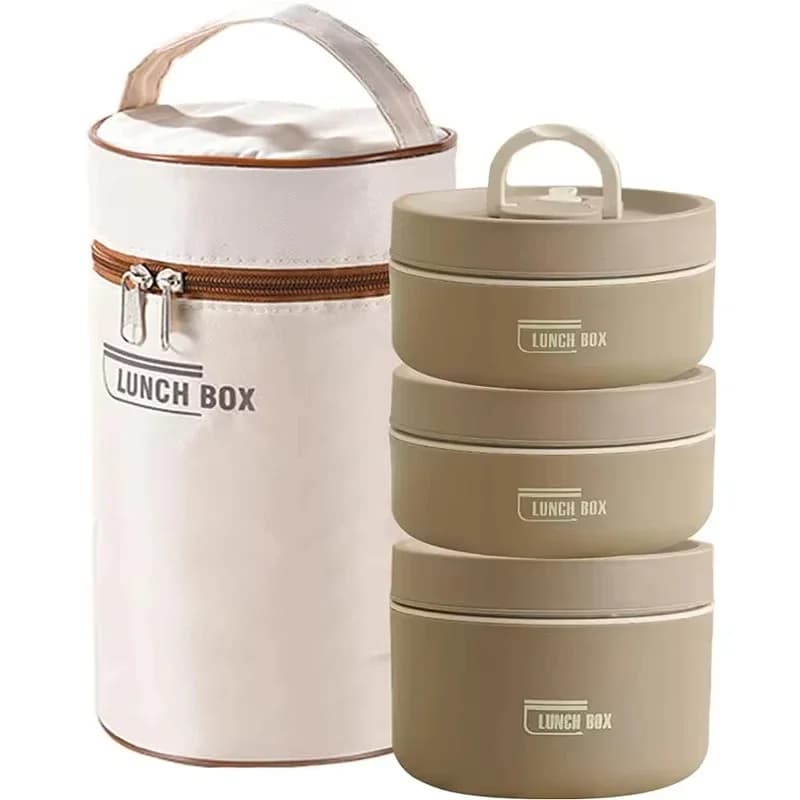 Portavivande termico e borsa termica, thermos per alimenti caldi, contenitore ermetico in acciaio inossidabile per la preparazione dei pasti.