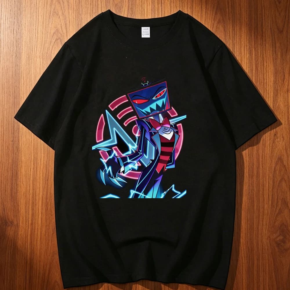 Hazbin Hotel cotton top tees teen Pop Culture Graphic aesthetic Y2k harajuku top tees University korean clothes kawaii Colorful