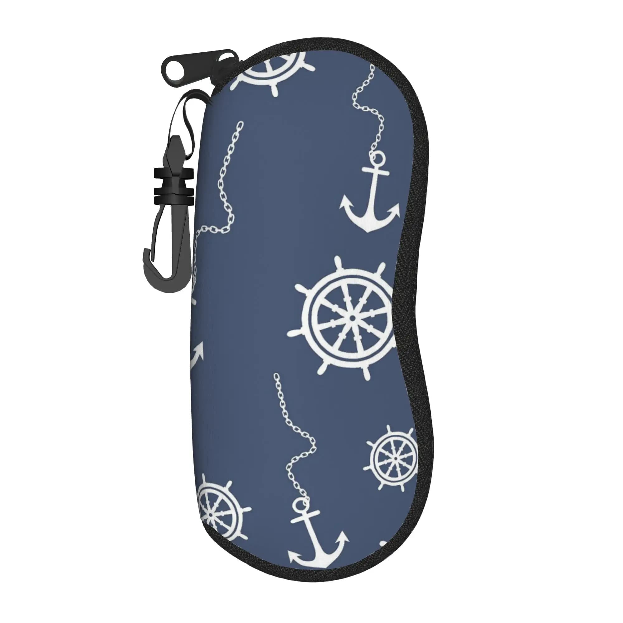 Custodia per Occhiali con Ancora Nautica, Astuccio per Occhiali da Sole, Custodia per Occhiali da Vista con Cerniera, per Uomo e Donna, per Uso Quotidiano e Moda