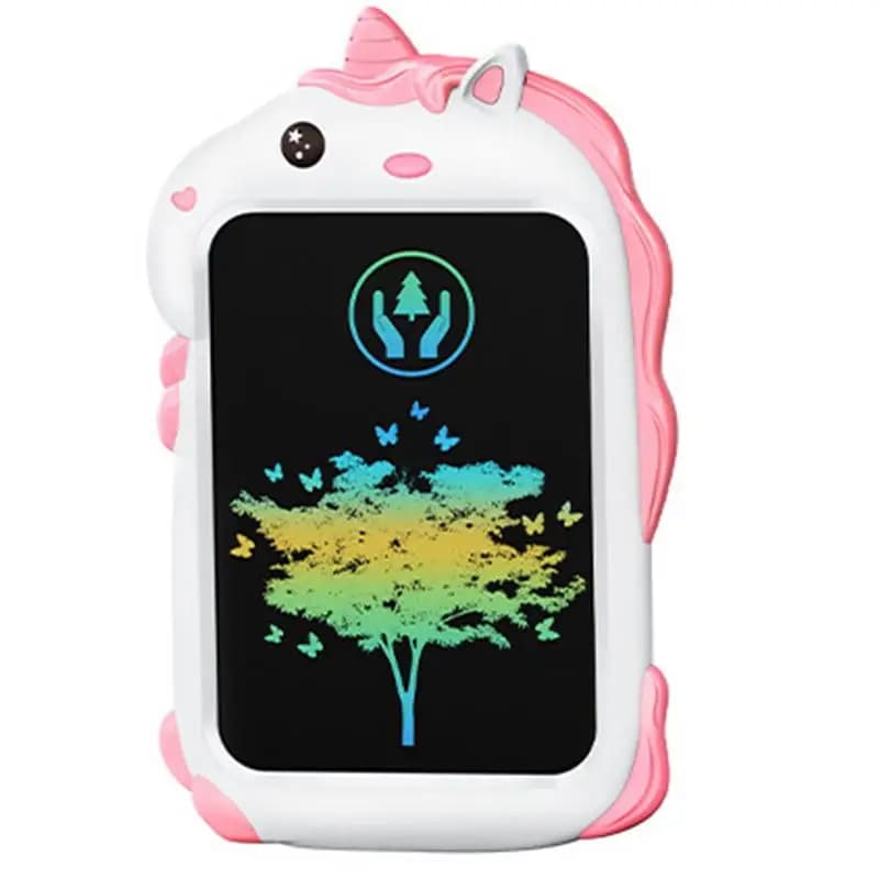 Tavolo da disegno LCD Tavoletta da scrittura Protezione per la vista Cavallo a corno singolo Design Bambini Graffiti Sketchpad Giocattoli Giocattolo intelligente per