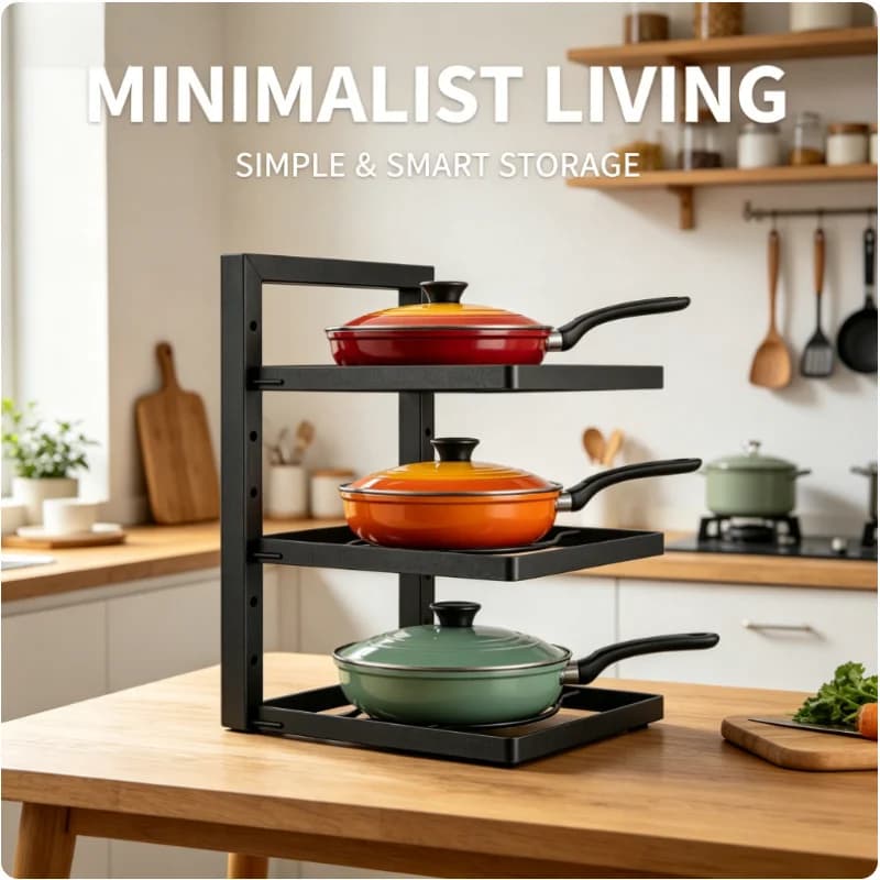 Organizzatore Sottolavello Regolabile in Altezza, Scaffale Resistente per Cucina, Ripiano Portaoggetti per Pentole, Padelle, Stoviglie, Organizzazione Armadietto