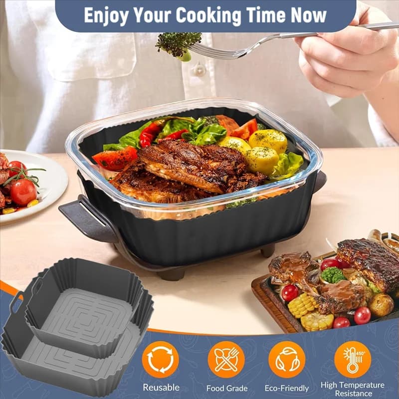 Summer sale 2 pieces silicone coatings for Ninja Crispi FN101GY reusable air fryer air fryer pan baker parts B