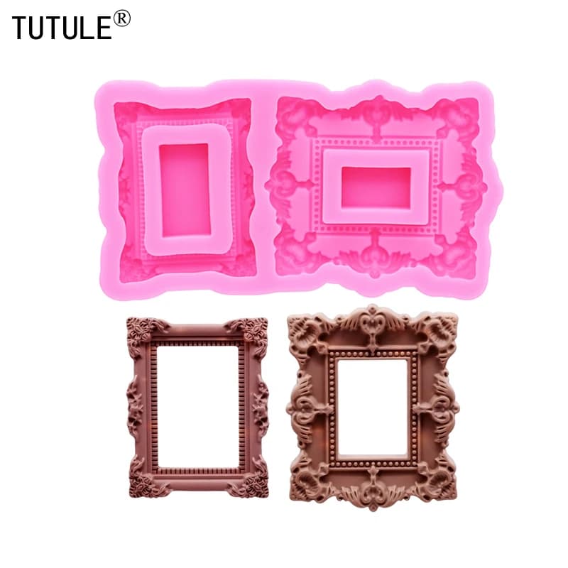 Photo frames tools to decorate cakes edge for chocolate cake molds in Silicone oven molds for kitchen silicone mold for clay polymer DIY