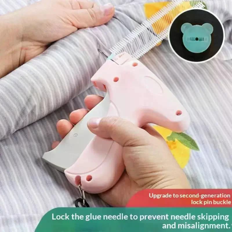Portapunta per pistola per etichette Pistola per cartellino in silicone morbido Snap senza puntale Pistola per cucire ad ago singolo Foglio non tracciante Strumento antiscivolo