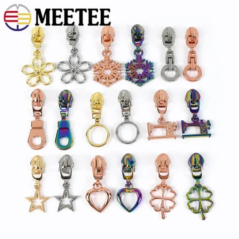 10 pezzi 5 # Cursore per cerniere per cucire teste con cerniera in nylon borsa borsa tasca con cerniera tirare cappotto kit di riparazione vestiti accessori per indumenti fai da te