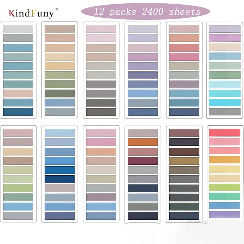 KindFuny 2400Pc Indice Cancelleria Segnapagina autoadesivi Note adesive trasparenti impermeabili Classificare file Bandiere pianificatore